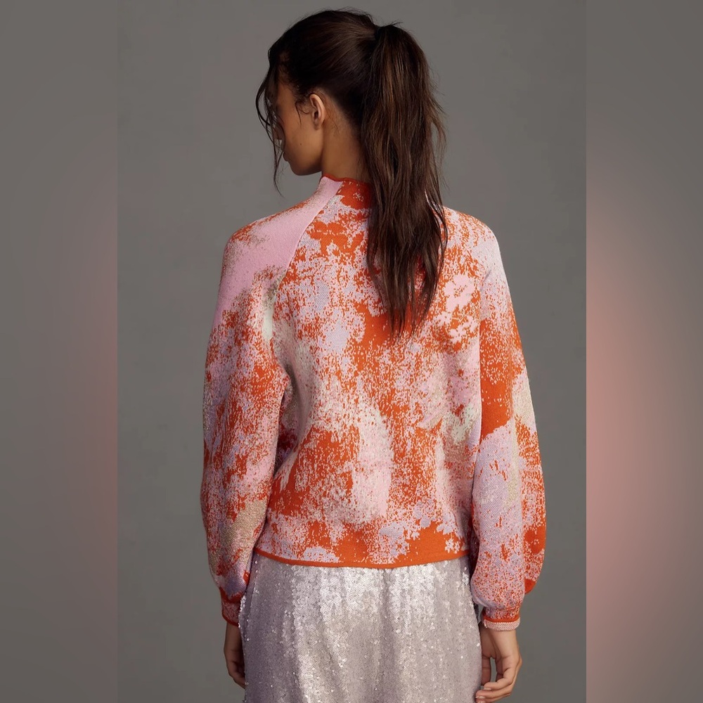 Anthropologie Beatriz Mock Neck Lurex Edition Sweater S - Picture 3 of 13